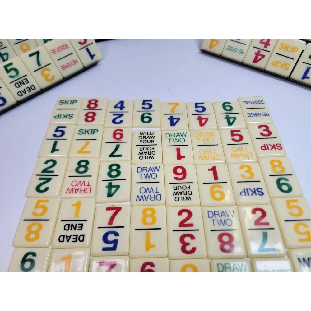 Vintage UNO Dominos Game 1986/1989 International Games Tiles Instructions 5...